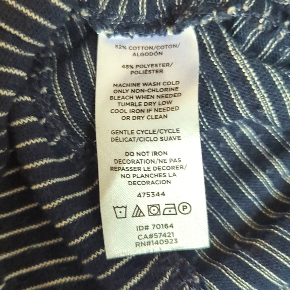 LOFT Long Sleeve Shirt with a Tie on the Waist Navy Stripe Size XS - Picture 4 of 4